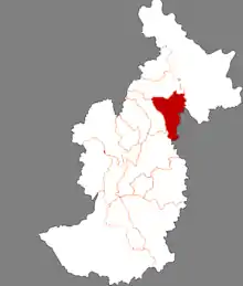 Location of Xinqing District in Yichun