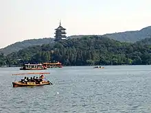 Image 24Lakes can have significant cultural importance. The West Lake of Hangzhou has inspired romantic poets throughout the ages, and has been an important influence on garden designs in China, Japan and Korea. (from Lake)