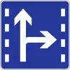 Lane for proceed straight and turn right