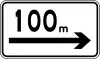 ___ metres ahead (right)