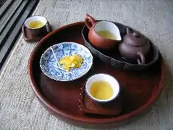 Image 25A traditional Chinese tea culture (茶艺，茶藝) set and three gaiwan. (from Chinese culture)