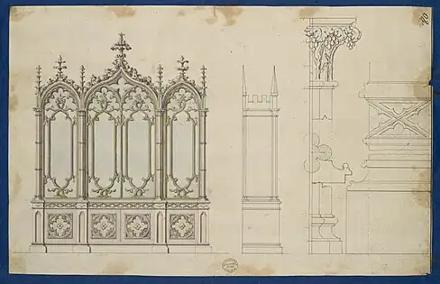 Design for a display case, by Thomas Chippendale, c.1753–1754, black ink and gray wash, Metropolitan Museum of Art, New York City