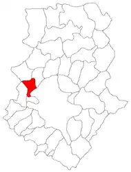 Location in Ilfov County