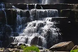 Chittenango Falls' lower portion, as viewed from the bridge.