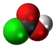 Space-filling model of the chloroformic acid molecule