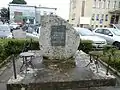 War memorial beside the 213 road in the center of Choczewo. The inscription reads: "To those who fell in the battles for the liberation of the Choczewo region"