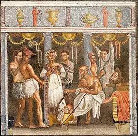 Image 1Mosaic depicting a theatrical troupe preparing for a performance (from Culture of ancient Rome)