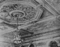 A portion of the ornately carved ceiling of the Hassidic Synagogue