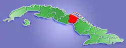 Ciego de Ávila's location in the Island of Cuba