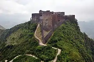 Image 10Citadelle Laferrière, built by Henri Christophe, is the largest fortress in the Americas. (from History of Haiti)