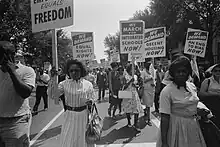 Image 20Women marching for equal rights, integrated schools and decent housing (from African-American women in the civil rights movement)