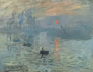 Impression, Sunrise by Claude Monet (1872) featured a tiny but vivid chrome orange Sun. The painting gave its name to the Impressionist movement.