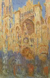 Rouen Cathedral, Facade (sunset), harmonie in gold and blue1892–1894Musée Marmottan MonetParis, France