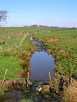 The Clerkland Burn at Clerkland West farm, looking towards Dunlop.