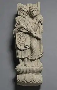 Pakistan. Lute in Gandhara, probably Butkara in Swat, Kushan period (1st century-320)