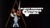 Poster displaying youth aiming arrow and text: "Stanley Kubrick's A Clockwork Orange"