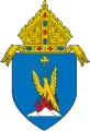 The arms of the Diocese of Phoenix: The arms feature a phoenix, the namesake of the diocesan seat, Phoenix, Arizona.