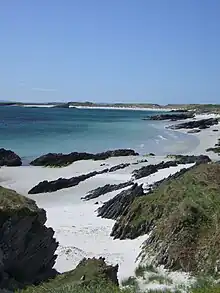 Between Cable Bay and Sir John's Pool on the south east coast with Islay in the distance.