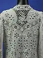 Irish crocheted lace coat with cutwork