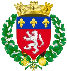 Canting coat of arms of Lyon, France (14th century, based on the older comital coat of arms)