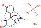 Chemical structure of codeine phosphate.