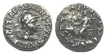 Heliodorus was the ambassador of king Antialcidas (here depicted on one of his coins).