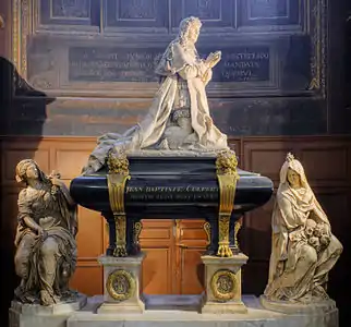 Secondary figures around tomb of Colbert, Church of St. Eustache (1685)