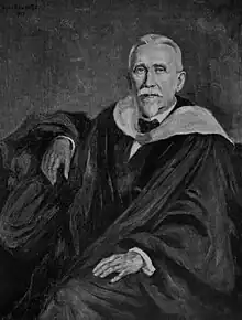 A painting of Collitz wearing academic robes