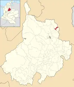 Location of the municipality and town of California in the Santander Department of Colombia.