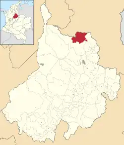 Location of the municipality and town of El Playón in the Santander  Department of Colombia.