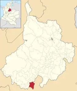 Location of the municipality and town of Puente Nacional, Santander in the Santander Department of Colombia.