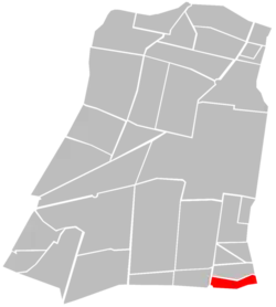 Location of Colonia Asturias (in red) within Cuauhtémoc borough