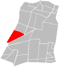 Location of Colonia Cuauhtémoc (in red) within Cuauhtémoc borough