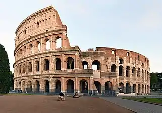 Image 38The Colosseum, originally known as the Flavian Amphitheatre, is an elliptical amphitheatre in the centre of the city of Rome, the largest ever built in the Roman Empire. (from Culture of Italy)