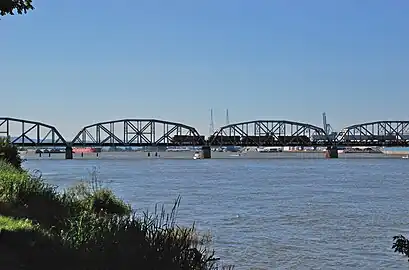 A train crossing the fixed-span section