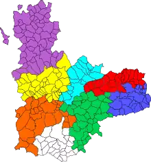 Tierra de Campos of Valladolid; in purple