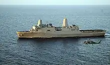 USS San Antonio in January 2009 as the CTF-151's flagship