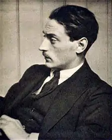 Compton Mackenzie in profile, viewed from the left