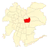 Map of Ñuñoa within Greater Santiago