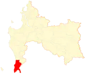 Map of the Tirúa commune in the Biobío Region