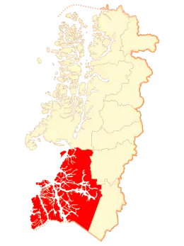 Location of the Tortel commune in the Aisén Region