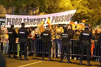 A demonstration in front of the headquarters of the PSOE in Madrid