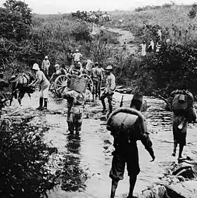 Image 5Force Publique soldiers in the Belgian Congo in 1918. At its peak, the Force Publique had around 19,000 Congolese soldiers, led by 420 Belgian officers. (from Democratic Republic of the Congo)