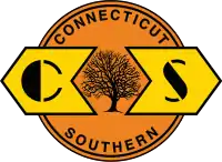 A circular orange logo. The words "Connecticut" and "Southern" are arranged on the top and bottom of the circle, with the letters "C" and "S" on the left and right sides of the circle. The Charter Oak, a Connecticut state icon, is depicted in the center of the logo.