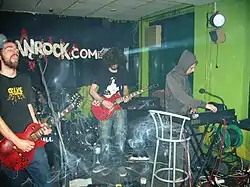 Consecration live in Niš in 2009, from left to right: Danilo Nikodinovski, Nikola Milojević and Nemanja Trećaković