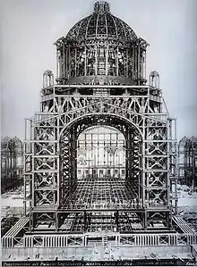 Construction of the Palacio Legislativo, during the Porfiriato, construction stalled during the Mexican Revolution, photo by Guillermo Kahlo, 12 June 1912