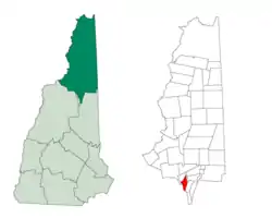 Location in Coös County, New Hampshire