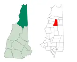 Location in Coös County, New Hampshire