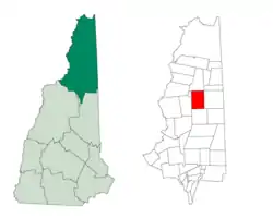 Location in Coös County, New Hampshire