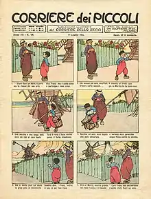 Image 36The cover of the Corriere dei Piccoli on 11 July 1911 carries a cartoon strip in the Italian style without speech bubbles. (from Culture of Italy)